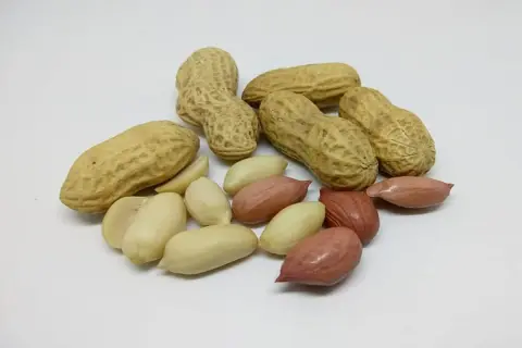 Amandes et cacahuètes décortiquées, un aperçu des cacahuètes bienfaits pour la santé.