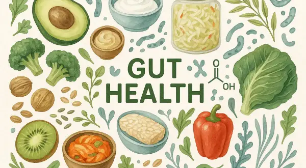 Le top 20 des aliments chouchous du microbiote : avocat, brocoli, noix, kiwi, kimchi, tempeh, yaourt, choucroute, poivron rouge, chou, et autres délices pour une santé intestinale optimale.